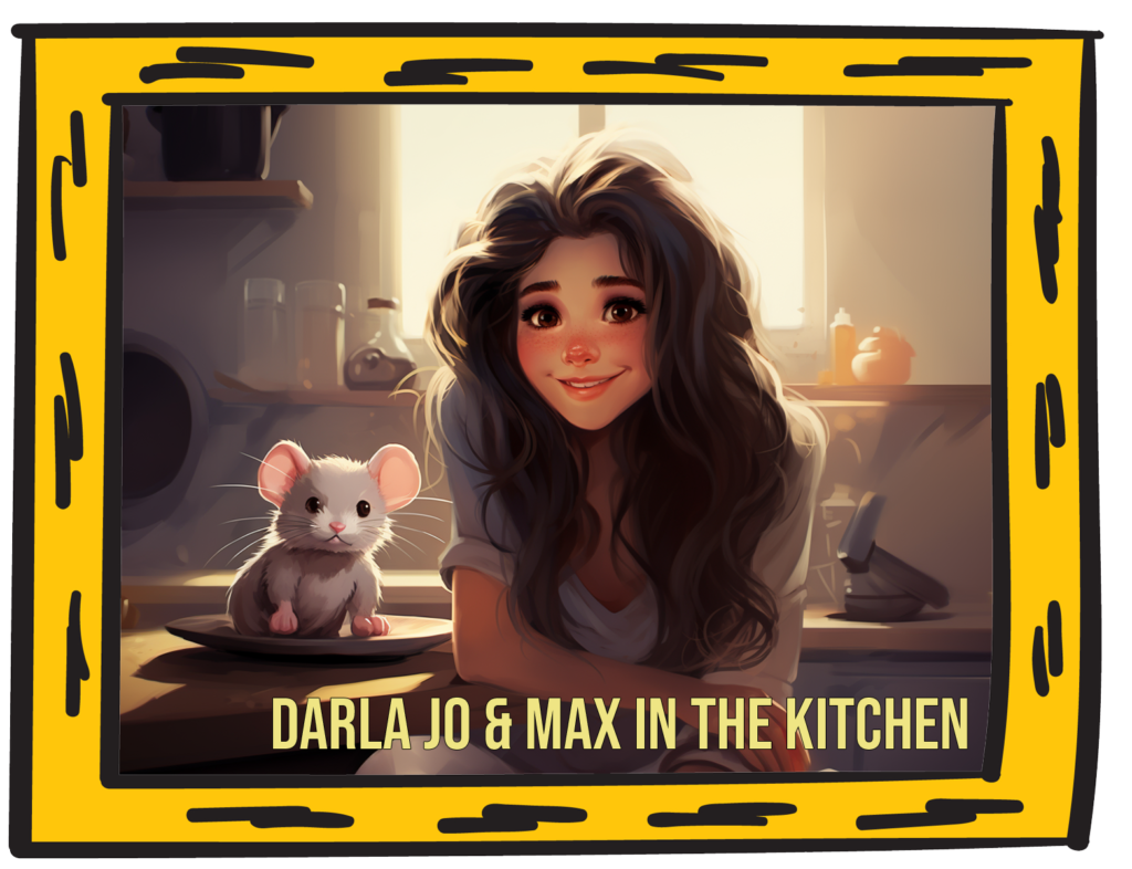 Darla Jo and Max in the kitchen illustration