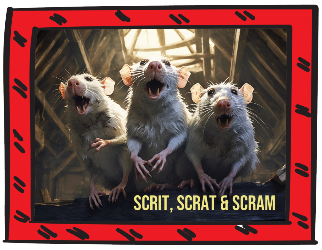 Scrit, Scrat & Scram mice illustration