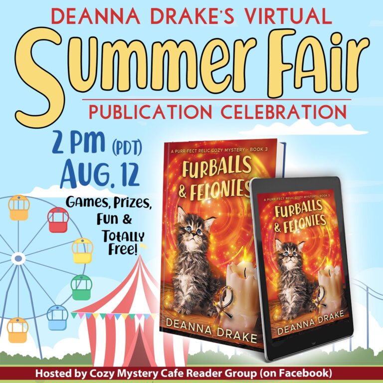 Furballs and Felonies virtual summer fair graphic