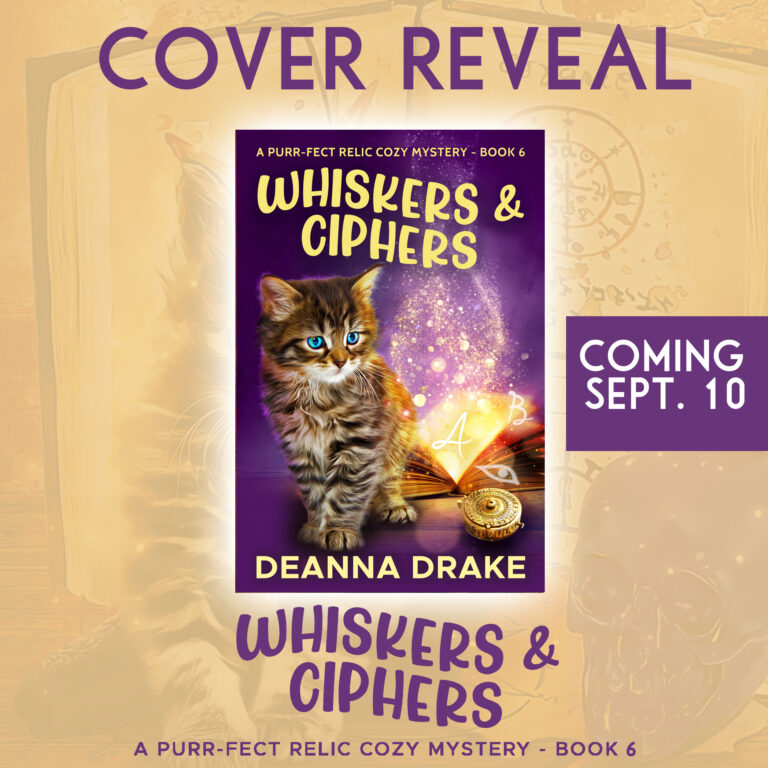 COVER REVEAL: Whiskers and Ciphers (A Purr-fect Relic Cozy Mystery Book 6)