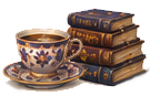 Teacup and Stack of books